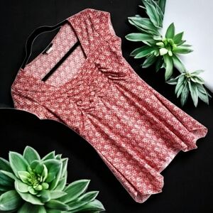 DYNAMITE Y2k Square Neck Tunic Top Size Small